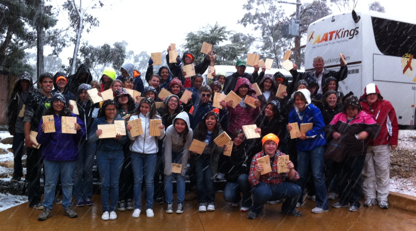 Delegates in the snow
